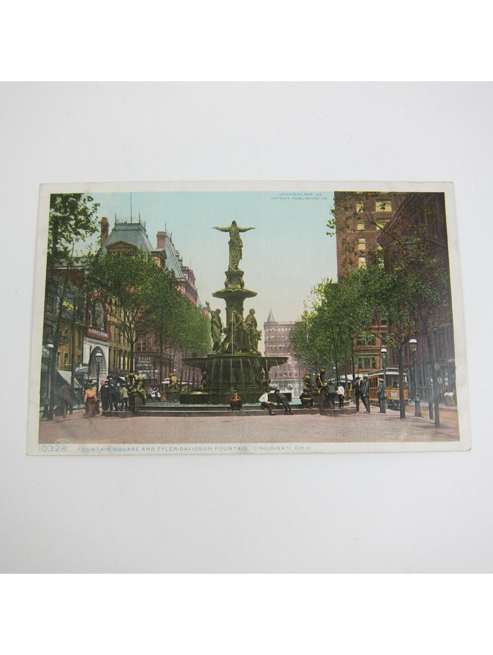 Antique Postcard Cincinnati Ohio Tyler Davidson Fountain Square 1906 UNPOSTED